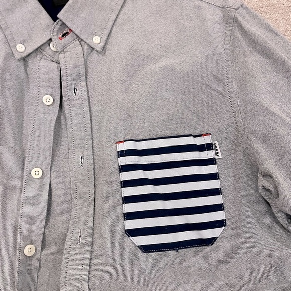 Jiberish Denver, Co Men's Long Sleeve Button Down Luxury Shirt M Crown Gray - Picture 4 of 4